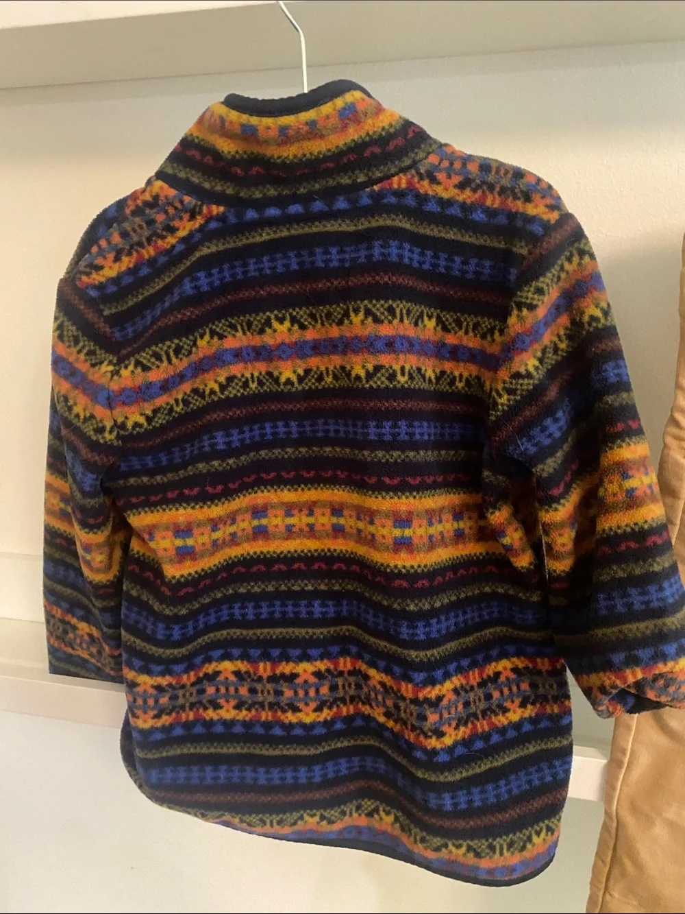 Old Navy Multicolor Striped Pullover Hoodie with Tan Pants